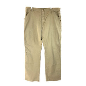Wrangler Work Pants Mens 40x30 Beige Green Jeans Cargo Hammer Strap Pockets